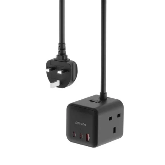 Porodo Multi-Port GaN Power Cube Charger - Black